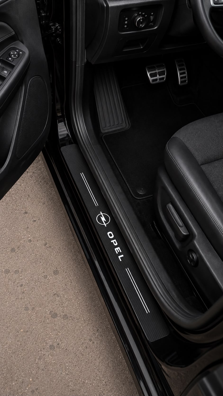 Protectie praguri Opel Set 5 piese Ornamente praguri aspect Carbon Opel + Portbagaj