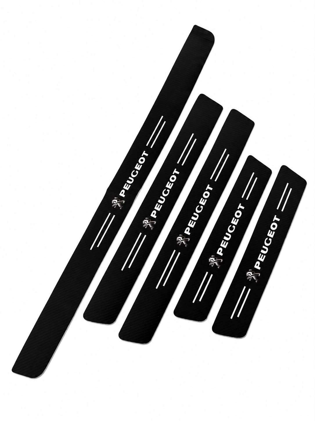 Protectie praguri Peugeot Set 5 piese Ornamente praguri aspect Carbon Peugeot + Portbagaj