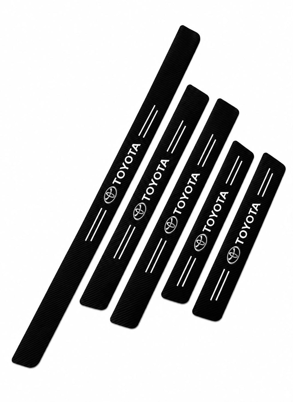 Protectie praguri Toyota Set 5 piese Ornamente praguri aspect Carbon Toyota + Portbagaj