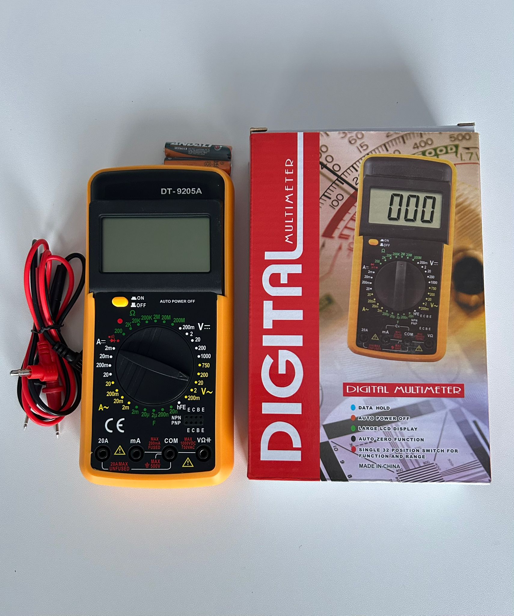 Multimetru Digital DT-9205A – Tester Electric Profesional