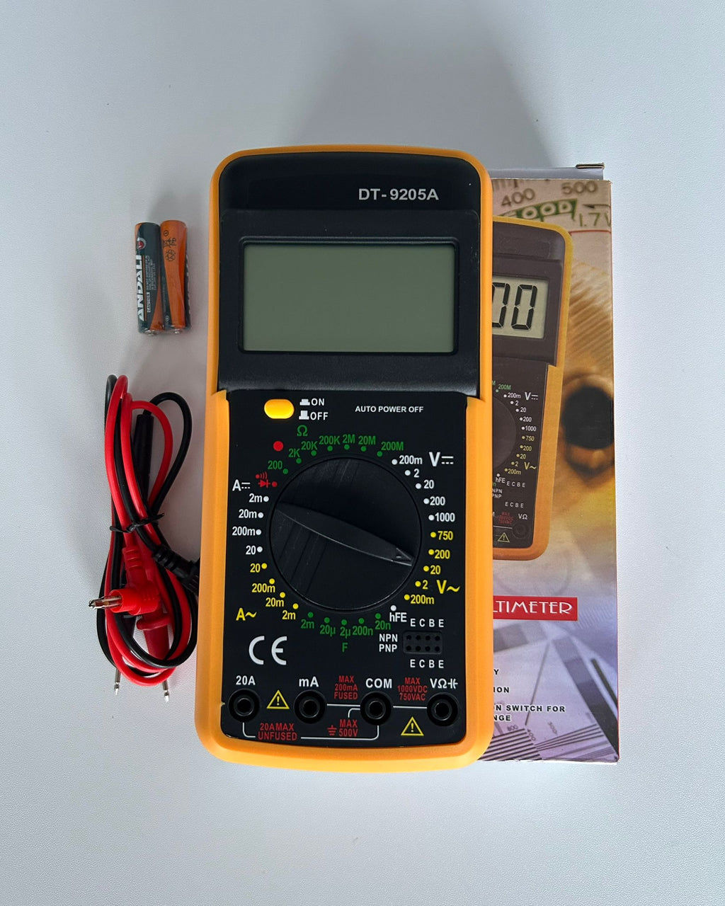 Multimetru Digital DT-9205A – Tester Electric Profesional