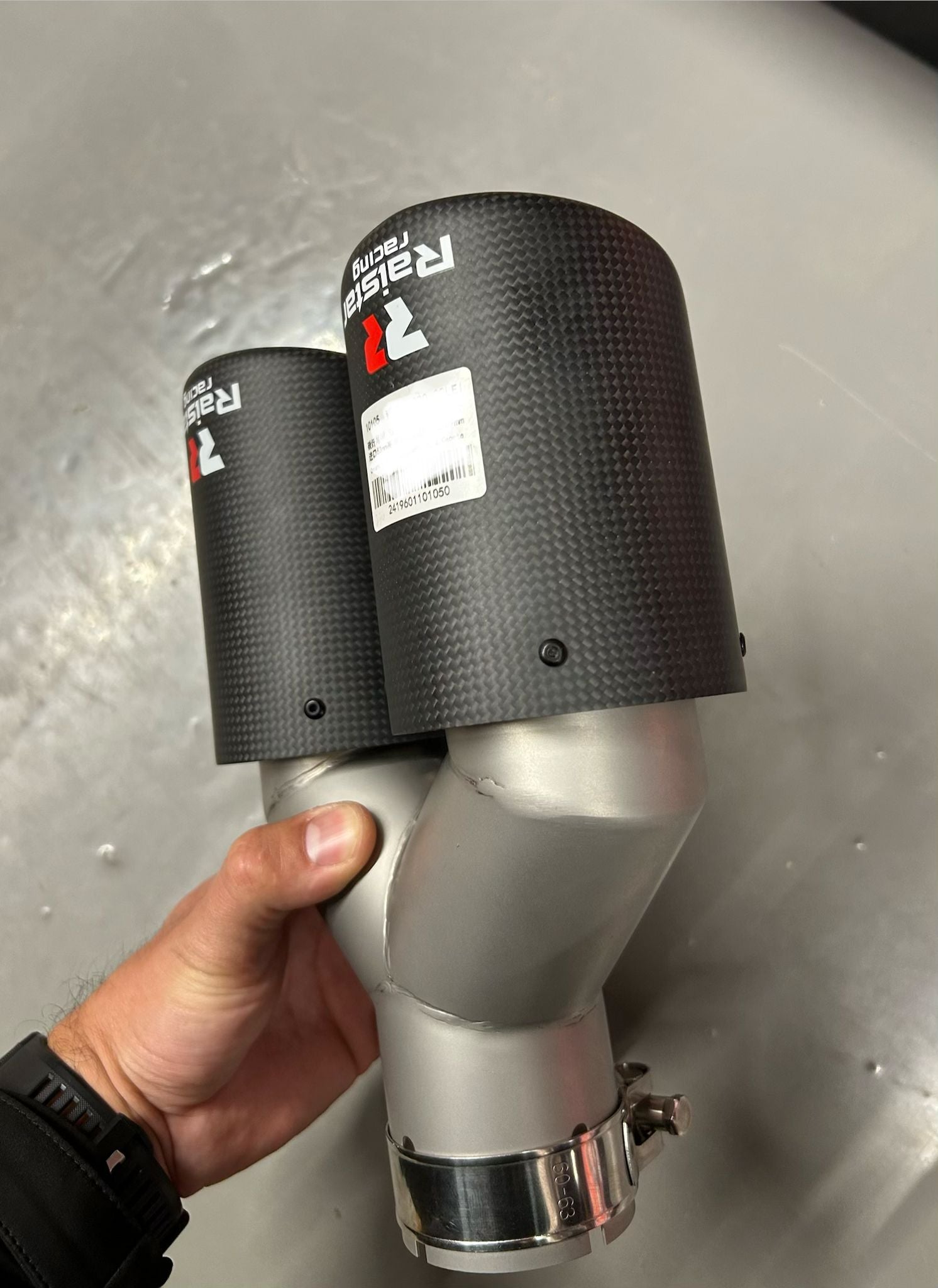 Ornament Evacuare Dublă Sport Raistar Racing Carbon Look