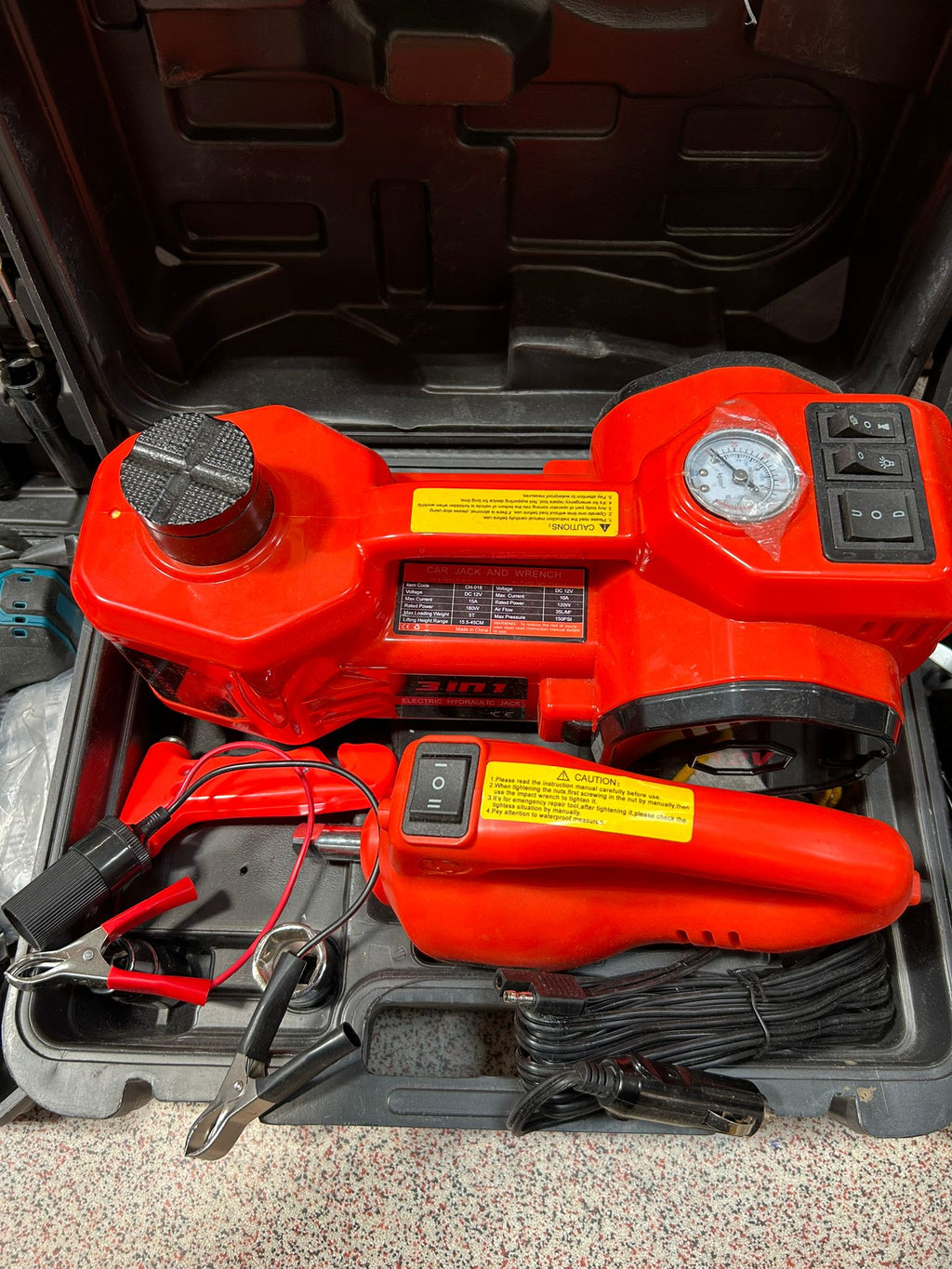 Cric Electric Hidraulic 5 Tone cu Compresor și Cheie Electrica