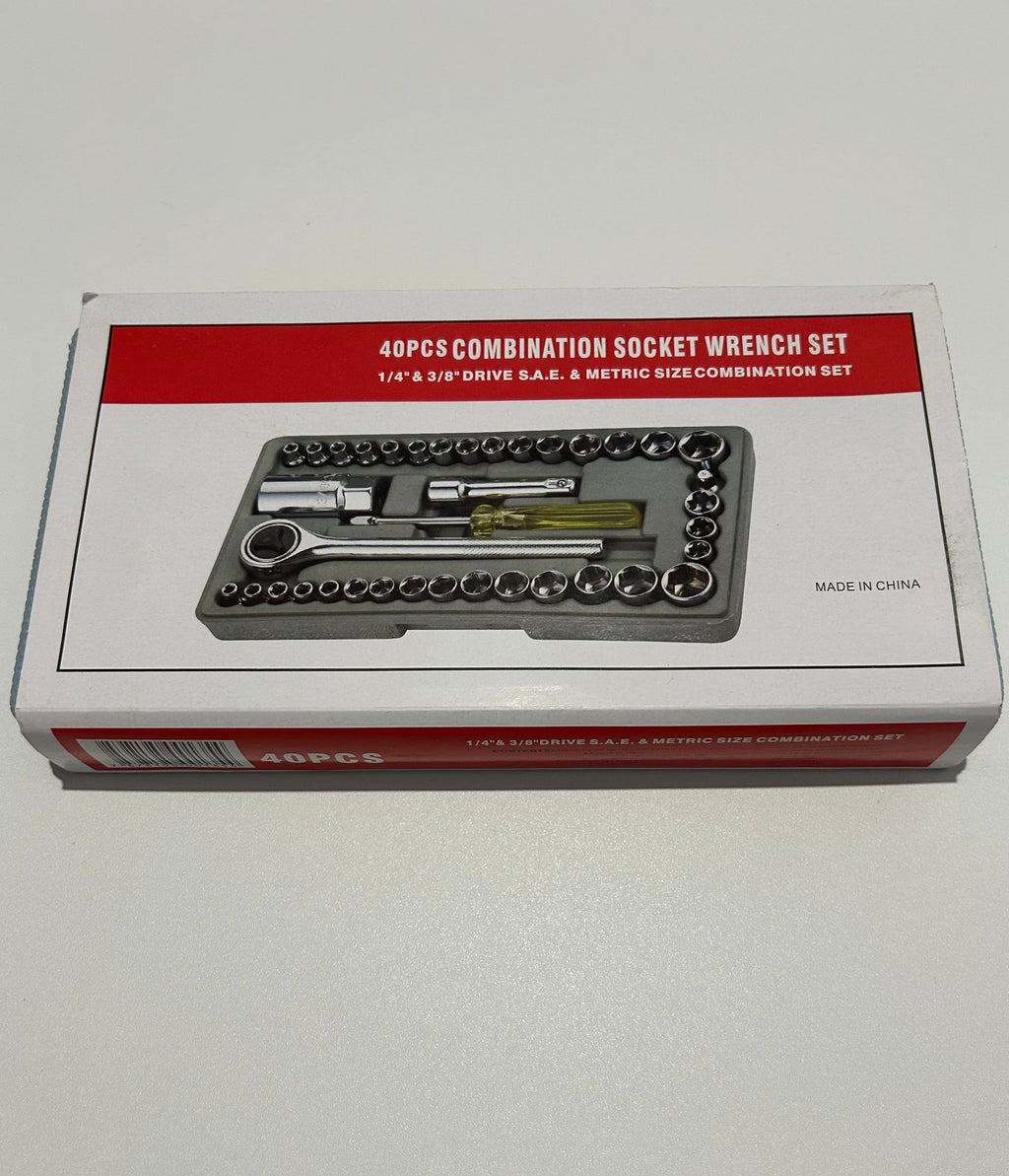 Set Chei Tubulare 40 Piese cu Clichet și Accesorii
