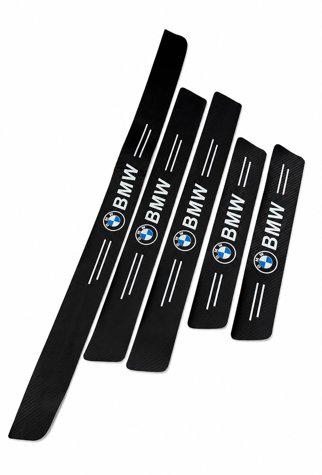 Protectie praguri BMW Set 5 piese Ornamente praguri aspect Carbon BMW + Prag Portbagaj