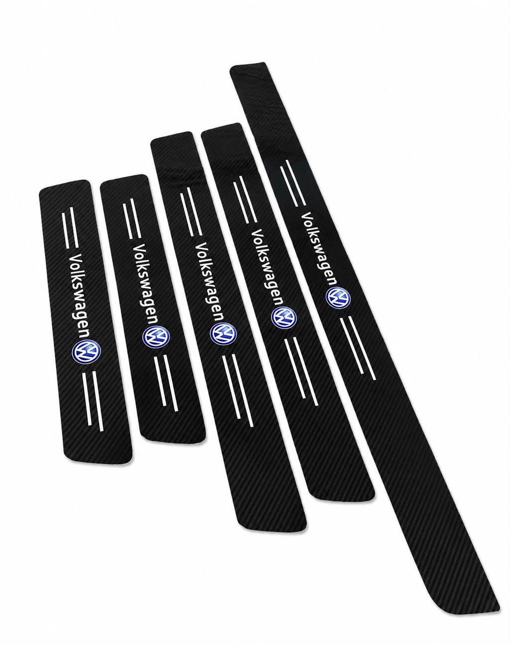 Protectie praguri Volkswagen Set 5 piese Ornamente praguri aspect Carbon Volkswagen + Portbagaj
